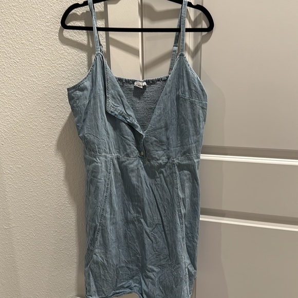 Smock back chambray dress with button detail - Picture 1 of 6